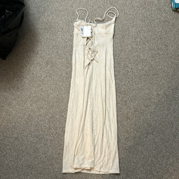 Aritzia Wilfred Dreamweaver Dress NWT  Heathered Oatmeal - Picture 2 of 3